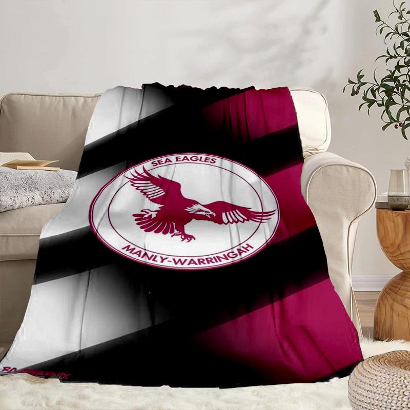 Manly Sea Eagles Legacy Portable Blanket/Soft Blanket Bedding Blanket Suitable for Travel Camping Living Rooms Offices Sofas Fan Gifts