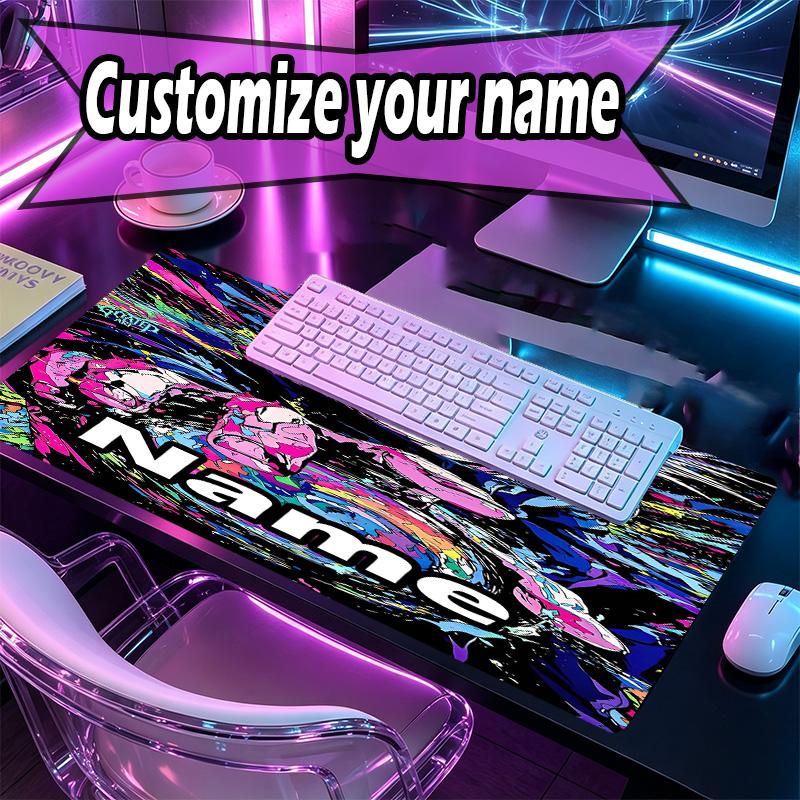 Personalizowana podkładka pod mysz z motywem Jujutsu Kaisen z imieniem, Mata na biurko do laptopa PC, Dekoracyjna mata na biurko do domu, Podkładka pod klawiaturę, Prezent