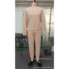 Women's sets Plus Size Solid Color Long Sleeve Crew Tie Pockets Rhinestone Sweatshirt Pants Set of 2