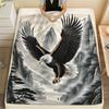 Eagle Soaring Sky Digital Print Throw Blanket - Ultra-Soft, Warm & Cozy Polyester Blend, Perfect for Bed, Sofa, Travel