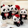 Kawaii Panda With Bamboo Leaf Soft Stuffed Favorite Giant Panda With Fruit Dolls Birthday Christmas Gifts Presents