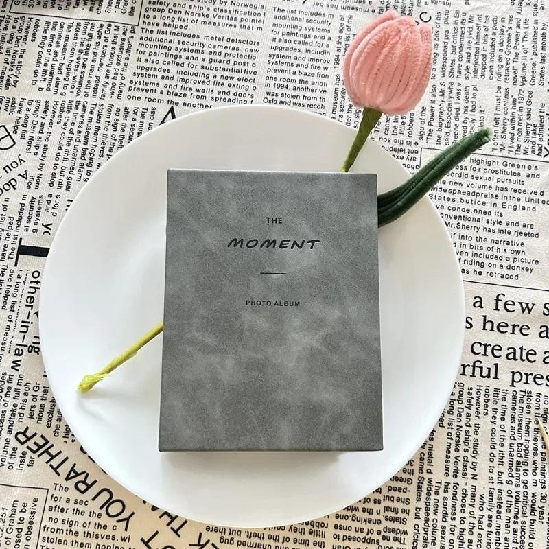 Mini Photo Album 64 Pockets 3-Inch PU Leather Cover Photo Book Commemorative Photo Insert Style Star Album Small Card Storage