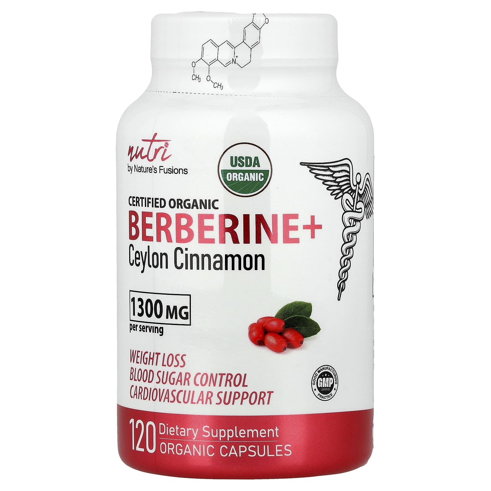 

Organic Berberine + Ceylon Cinnamon, 120 Organic Capsules