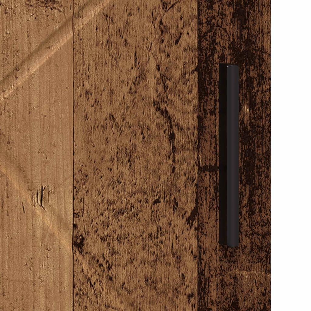 Bathroom Cabinet with Storage and Door Rustic Wood Finish 30 X 35 X 95 Cm