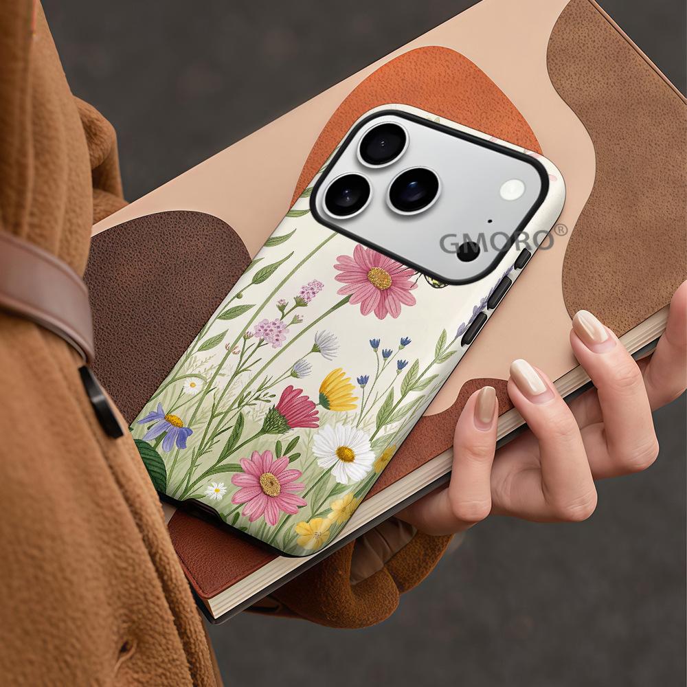Applicable iPhone17 Advanced Sense Illustration Mobile Phone Case Apple 16/15/14 Pm Film Case 2-in-1 Anti-drop Cover