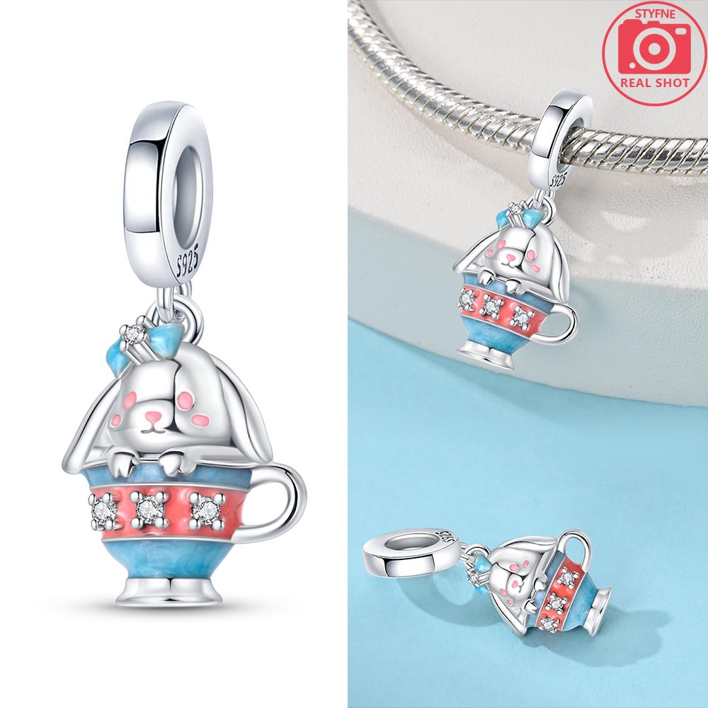 

Copper Original Certified Cute Rabbit Elephant Chameleon Animal Bead Fit Bracelet Diy Women Bag Charm Material