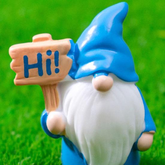 12Pcs Mini Holding Sign Gnome Figurine Tiny Faceless Dwarf Resin Statue Miniature Elf Ornament Fairy Garden Decoration