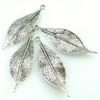 10PCS Silvery Plant Leaf Charming Pendants DIY Vintage Jewelry for Necklace Bracelet Making Accessaries