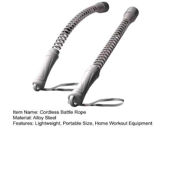1 Pair Ropeless Battle Rope Lightweight Portable Workout Rope Muscle Arm Strength Training Non-slip Beginner Home Gym Workout Rope