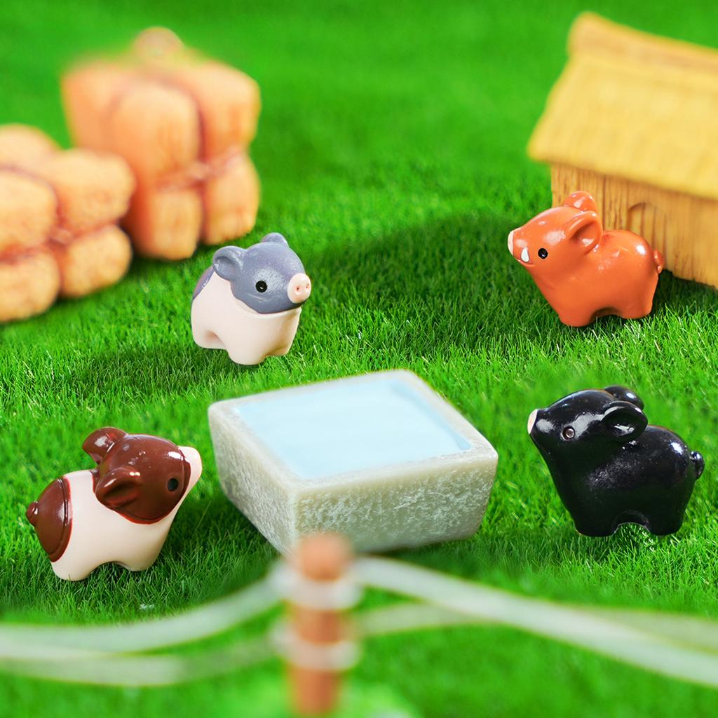 10-100PC Micro Pig Figurine Resin Ornaments Miniature Model Mini Animal Statue Bonsai Decoration Garden DIY Dollhouse Home Decor