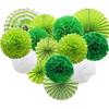 Round Paper Flower Fans And Balls Set For Wedding Party Decor Eco-Friendly Multicolor Visual Effect