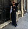 2025 European & American Casual Cotton Linen Shirt & Drawstring Wide-Leg Pants Set