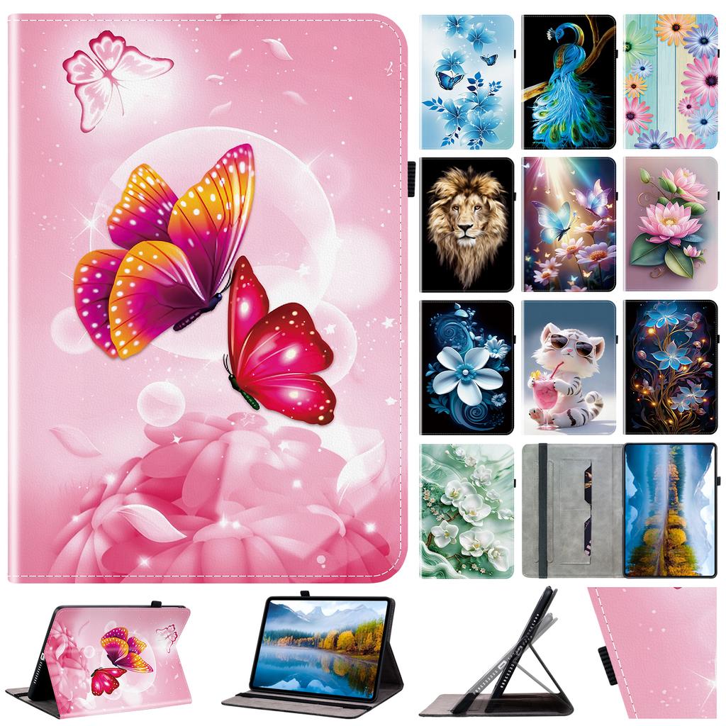 PU Leather Tablet Case for Samsung Galaxy Tab S10+ (12.4")-11 Styles! Durable,with 2 Stand Slots,Pencil Holder & Card Slots,Flexible TPU Back Cover