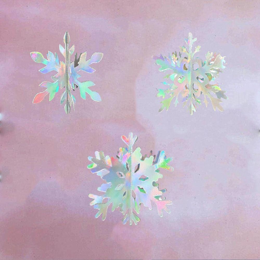 12pcs Colorful Christmas Snowflake Flower Pendant Creative Hanging Ornament Home