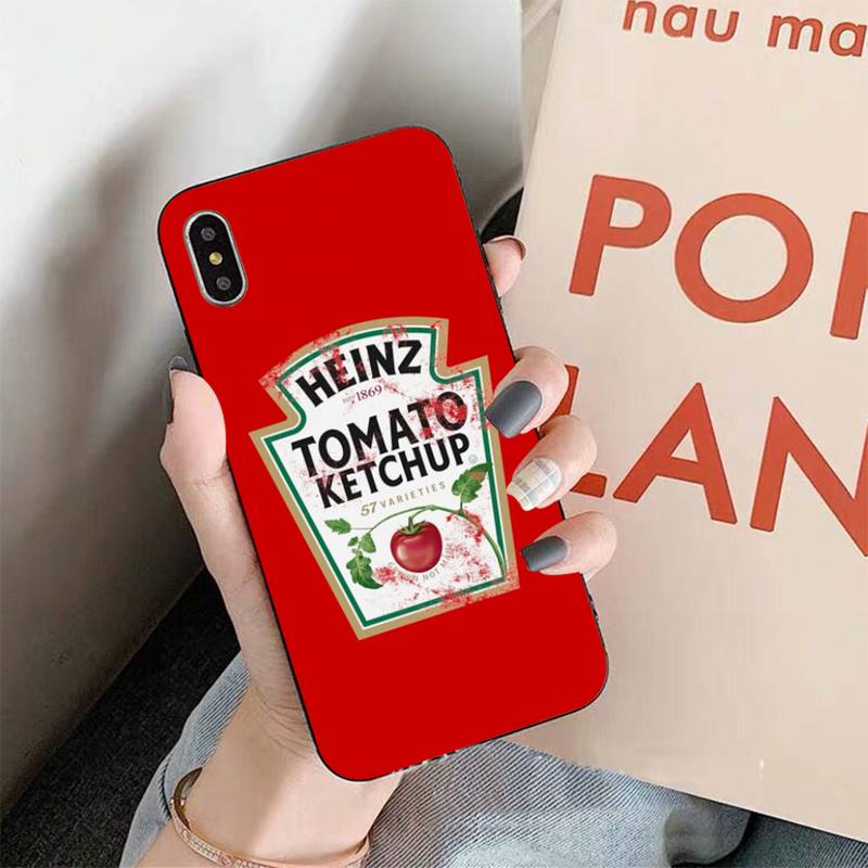 MaiYaCa Cute Ins Heinz Tomato Ketchup Mustard Phone Cases for iPhone 11 12 Pro XS MAX 8 7 6 6S Plus X 5S SE 2020 XR Cover