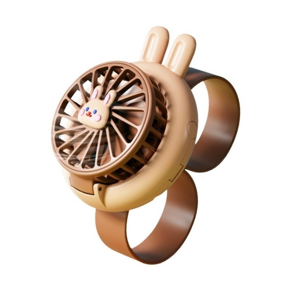 Handheld Mini Fan Mini Kids Wearable Fan Watch Toy Cute Watch Fan Wrist Strap Electric Fan Summer Rabbit