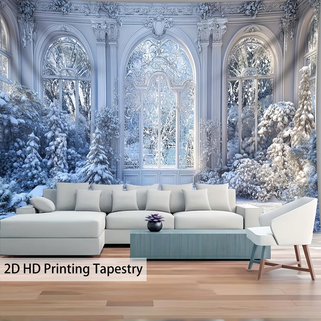 Winter Snowy Forest Wall Hanging Tapestry  Christmas Tree Wall Hanging Tree Wall Hanging Gorgeous Christmas Tree Fireplace Gifts