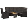 VidaXL Garden Lounge Set 3 Pcs with Cushions Black Wicker 362177
