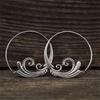 Unique Vintage Style Hoop Earrings with Delicate Carved Leaf Design -Exquisite Statement Ear Decor for Women