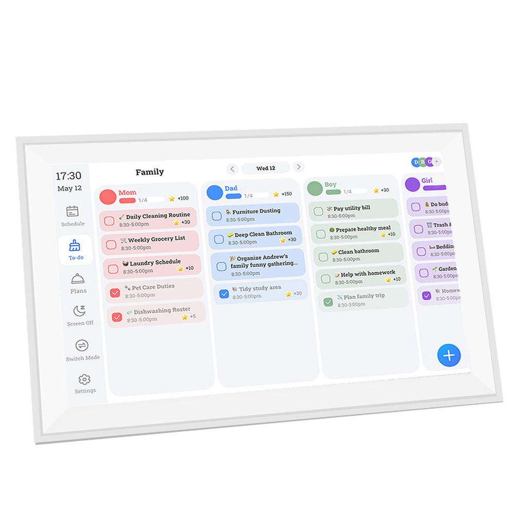 Digital Calendar Chore Chart 15.6 Inch 1080P FHD Interactive Touchscreen Wall Desk Mount Electronic Smart Family