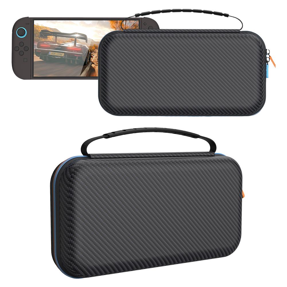 Portable Storage Bag Shockproof Handheld Game Console Case Lightweight Protective Case Carbon Fiber for Switch 2 Game Console