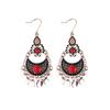 TopHanqi Womens Bohemia Ethnic Bronze Water Drop Earring Multicolor Stone Metal Leaf Pendant Long Tassel Earrings Indian Zircon