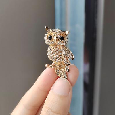 Unique and Exquisite Owl Full Diamond Brooch, Corsage Suit Clothing Pin, Hot-selling Jewelry