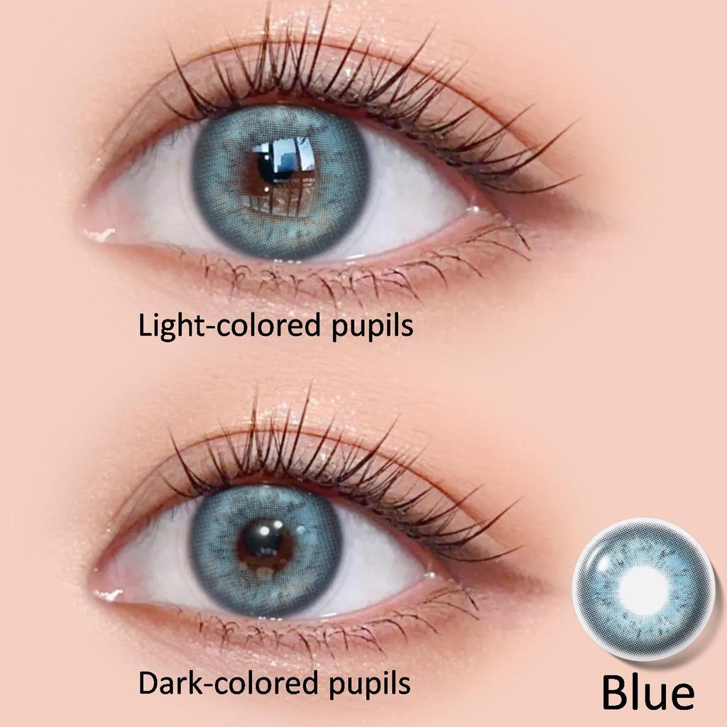Farbige Kontaktlinsen Europäischer Mischungseffekt Grüne und blaue Augen, Natürliche und tägliche Farbe, 14,2 mm Jahreslinsen