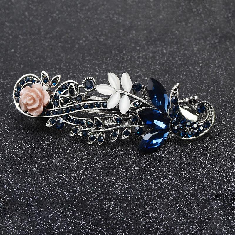 Koreanische Strass Haarnadel Hinterkopf Federclip Eleganter Top Clip Haarschmuck Pferdeschwanzclip Damen Haarnadel Erwachsener Clip Kopfschmuck