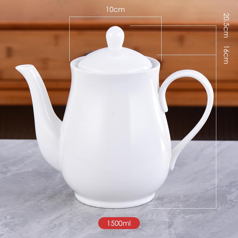Ceramic Teapot with Built-in Filter, Available In Large & Small Sizes, Heat-Resistant, Pure White for Restaurants & Hotels.