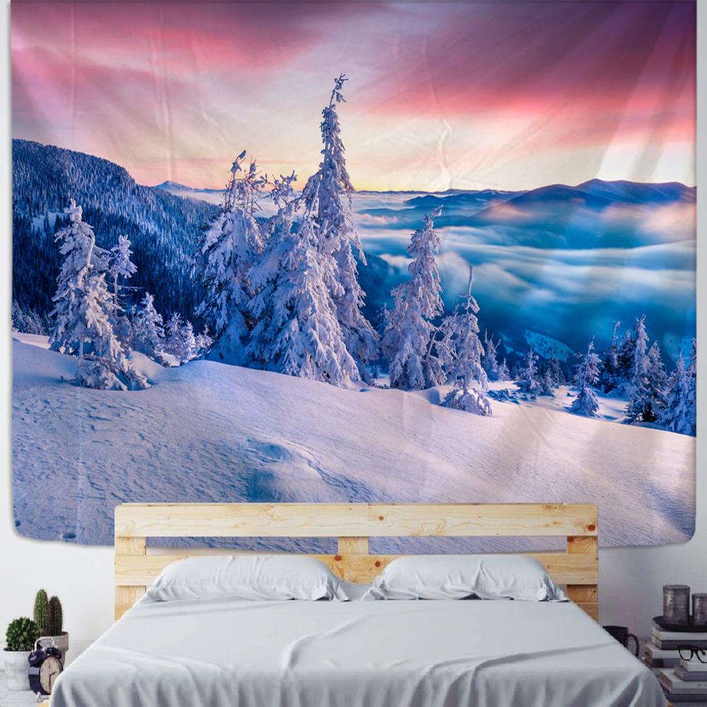 Psychedelic Scene Wall Tapestry Christmas Fireplace Home Decor Tapestry Christmas Tree Bohemian Tapestry