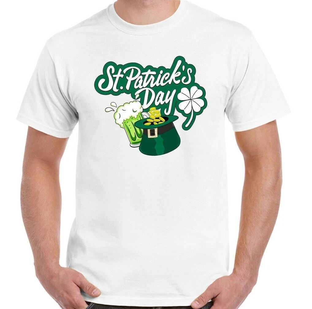 St Patricks Day Funny White T-Shirt Irish Bar Celebration Top Guinness Ireland Unisex T-Shirt XL