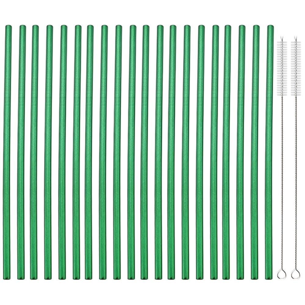 20Pcs 304 Stainless Steel Drinking Straw High Quality Straw Set Eco-friendly Reusable Metal Straws Set Party Juice Bar Accessory