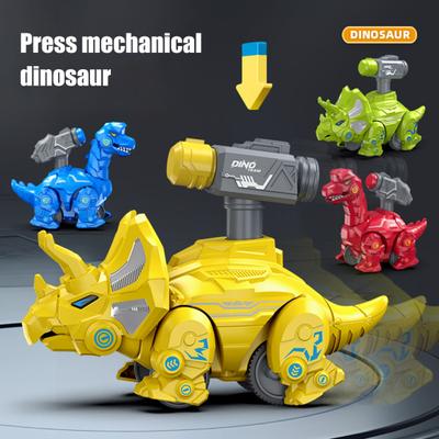 Press Mechanický Dinosaurus Hračka do auta Push Go Inerciální pohon Zatáhněte zpět Vzdělávací děti Kreslený Dino
