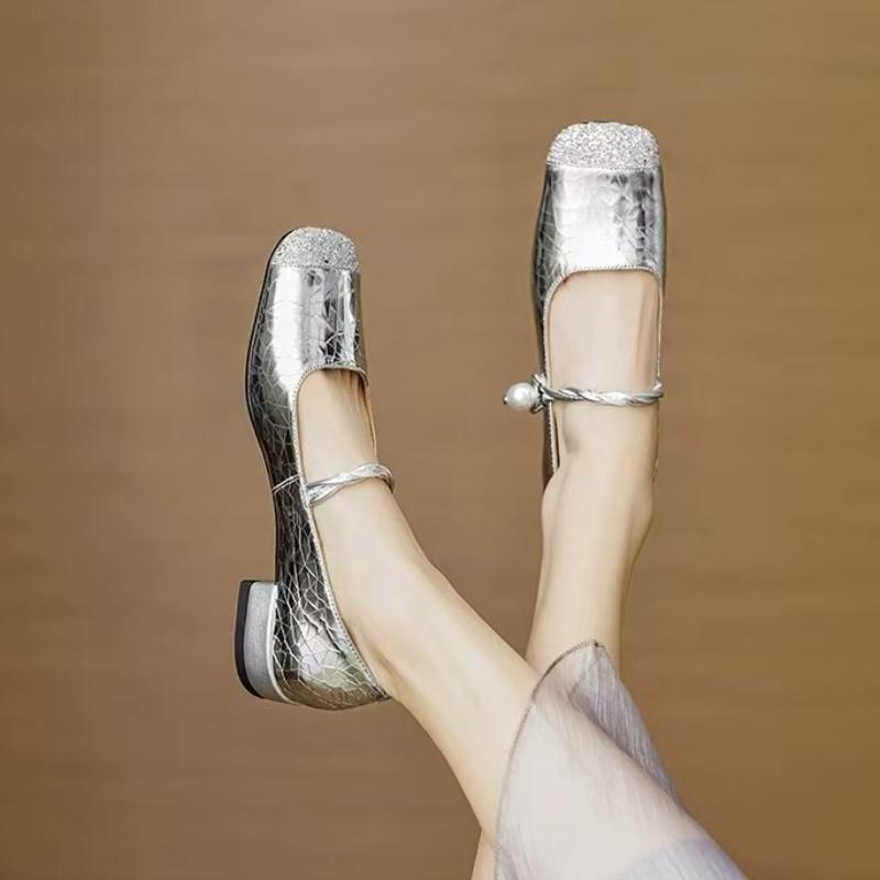 Μόδα Κομψά Γυναικεία Παπούτσια Mary Jane Σανδάλια με Μεσαίο Τακούνι Γυναικεία Μοκασίνια 2025 Καλοκαιρινά Παπούτσια για Πάρτι Νέα Πολυτελή Μόδα Γυναικεία Σανδάλια