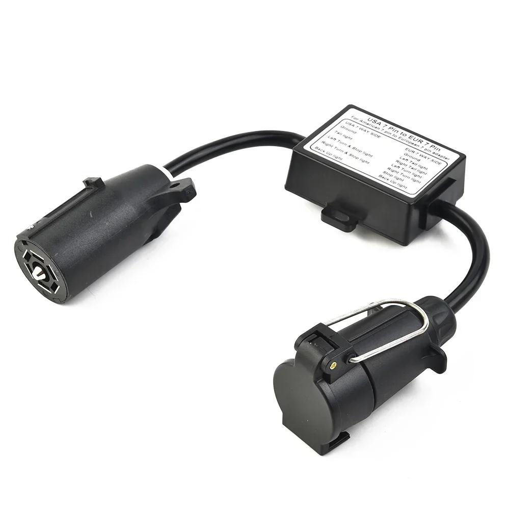 Cars Converter US 7-Way Plug To Eu 7-Pin US 7 Way To EU7/US4 To EU7 Round Connector Trailer Lights Converter Accessories