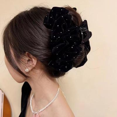 Fashionable Hair Claw Unique Design Rhinestone Accessory Elegant Shark Claw Butterfly Knot Women's Hair Accessory Hair Claw Clip