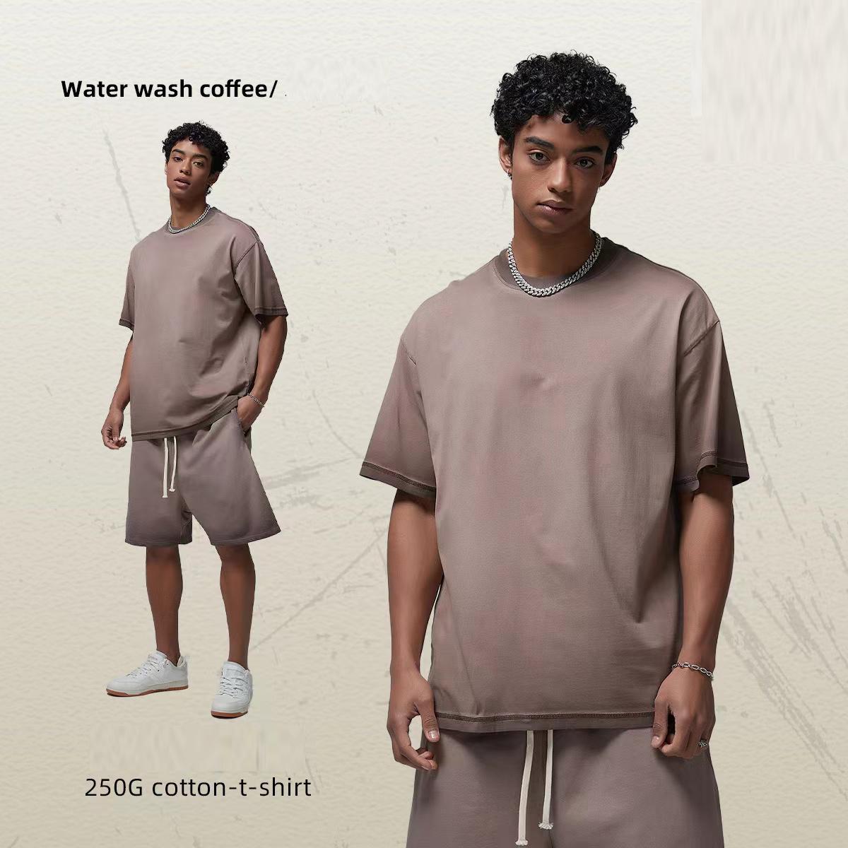 

Уличная футболка унисекс серии Dopamine, хлопковая стираная футболка, топы унисекс, футболки, летняя футболка с короткими рукавами L коричневый