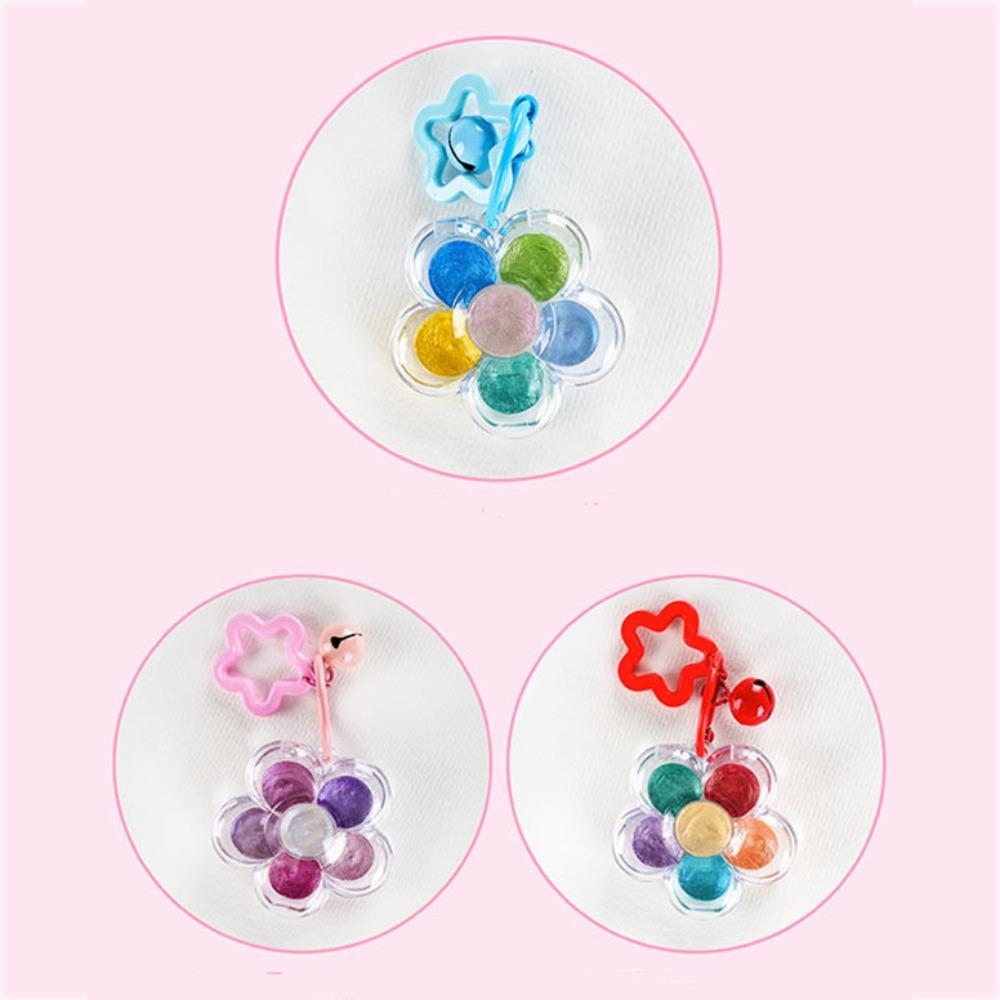 Decorative Flower Paint Box Keychain Multicolour Portable Keychain Creative Color Box Bag Pendants