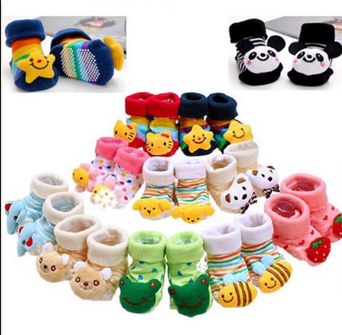 Lindo Unisex Baby Socks With Antislip Sole And Cute Cartoon Design For 012 Months