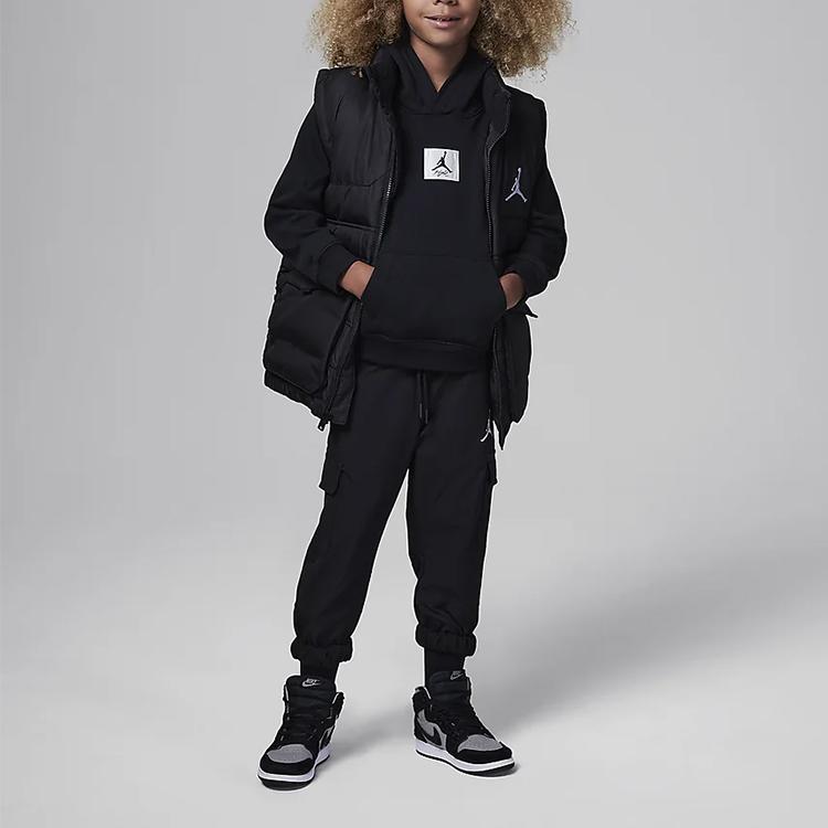 Jordan Essentials Brooklyn Hooded Pullover Casual Long Sleeve Sweatshirt Kids sweatshirt Black FZ6401-010