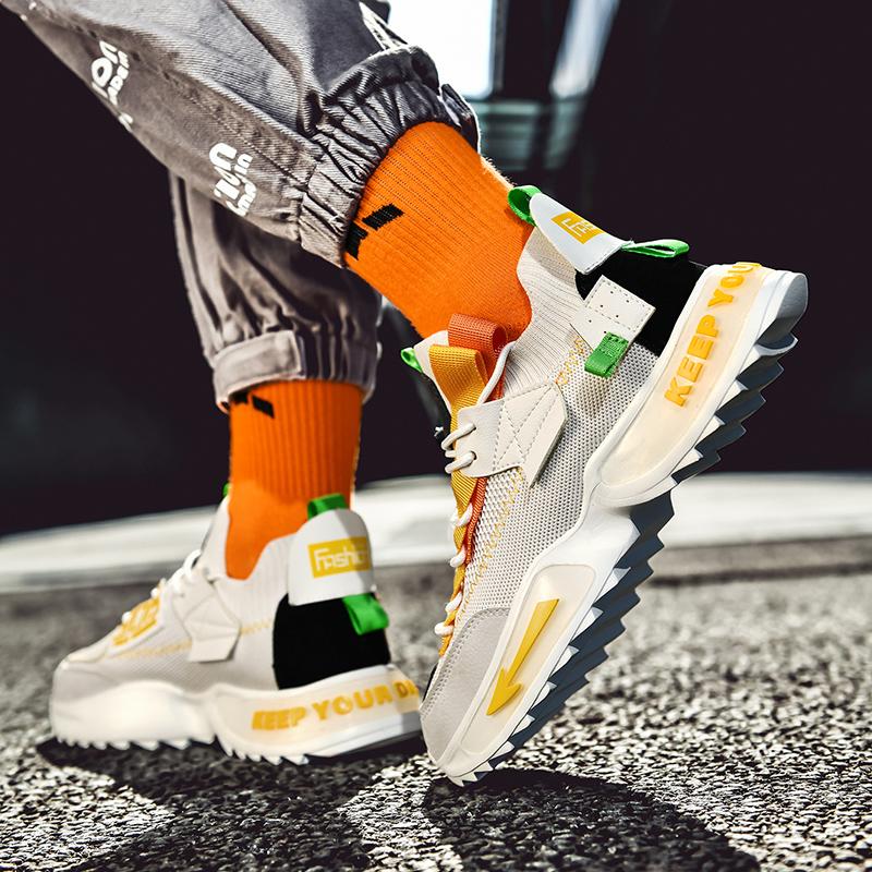 reflective chunky trainers