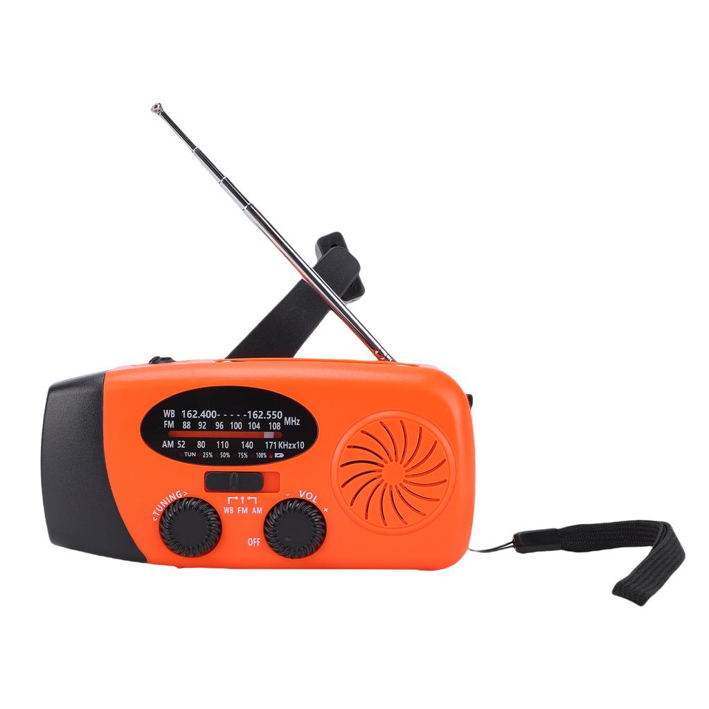 Emergency Weather Radio AM FM WB Solar Hand Crank Portable Radio with LED Flashlight 6000mAh Battery