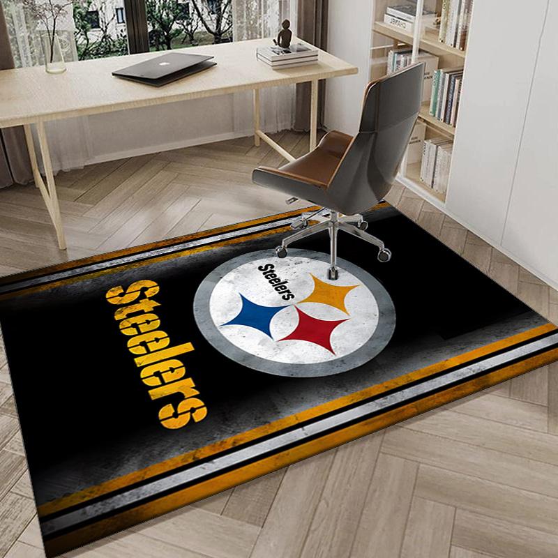 Pittsburgh Steelers Logo Area Rug for Office, Chair Rug, Decorative Carpet Livingroom Mat, Large Size Fan gifts Christmas gifts