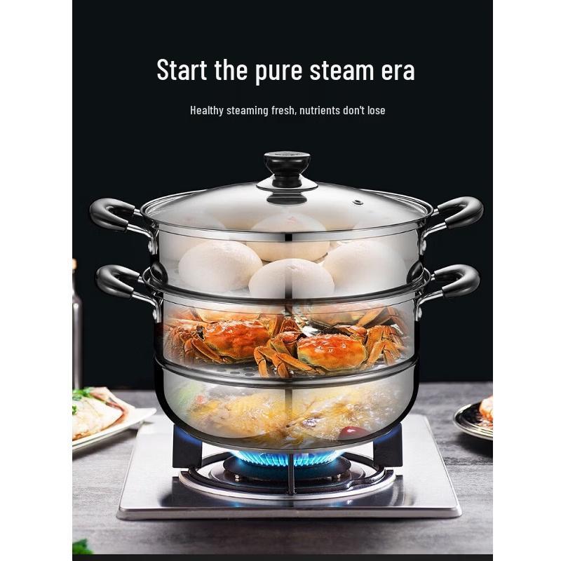 

SUPOR 304 Stainless Steel Double Layer Steamer Pot