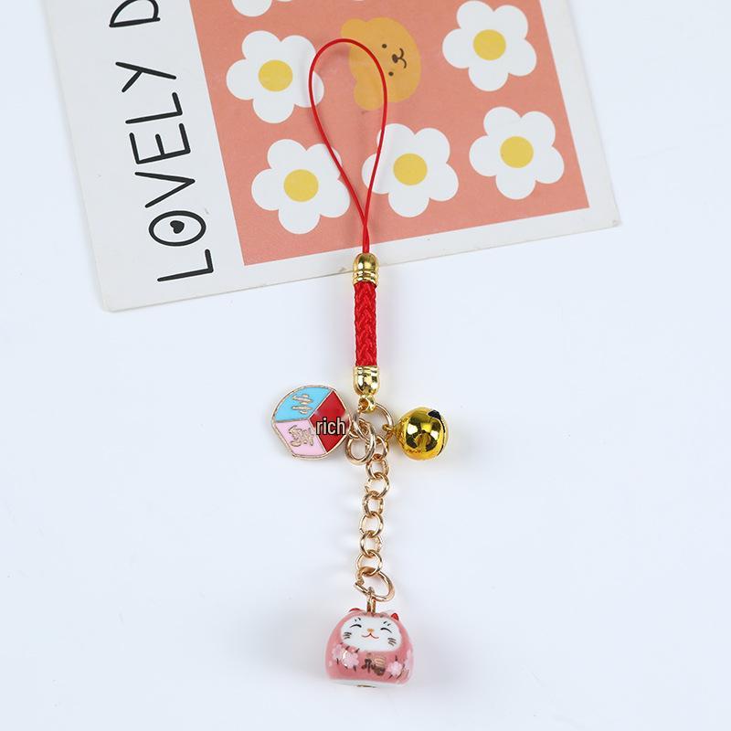 Lucky Cat Ceramic Bead Keychain & Pendant - 2025 Festival & Small Gifts Collection