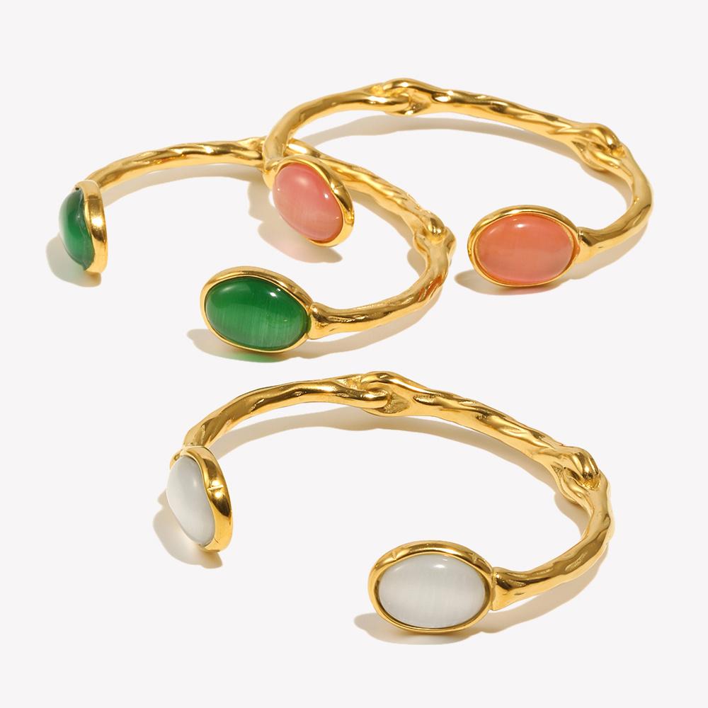 Oval Open Irregular Bracelet for Women, A Unique and Niche Wrist Accessory, Versatile Commuting Fashion Jewelry Accessory.