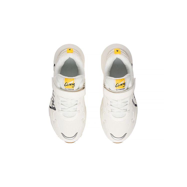 LiNing Comfortable Shock Absorbing Non-Slip Durable Low-Top Running Shoes Kids Sneaker Off-White YKFS102-1