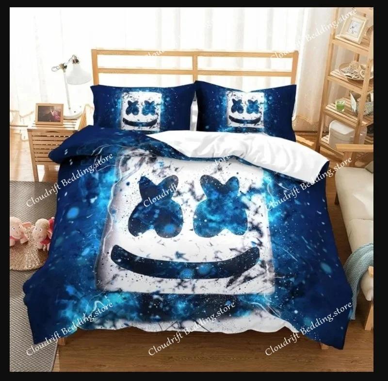 Hip Pop Music Marshmello Bedding Sets Bed Cover Comforter Duvet Cover Pillow Case Kids Adult Bedroom Decoration026