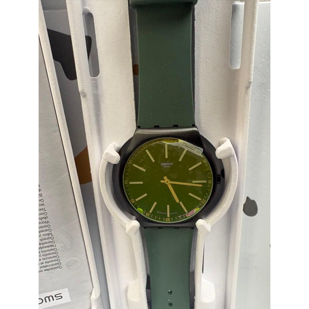 Used Swatch SKIN Quartz Watch Body Olive Green